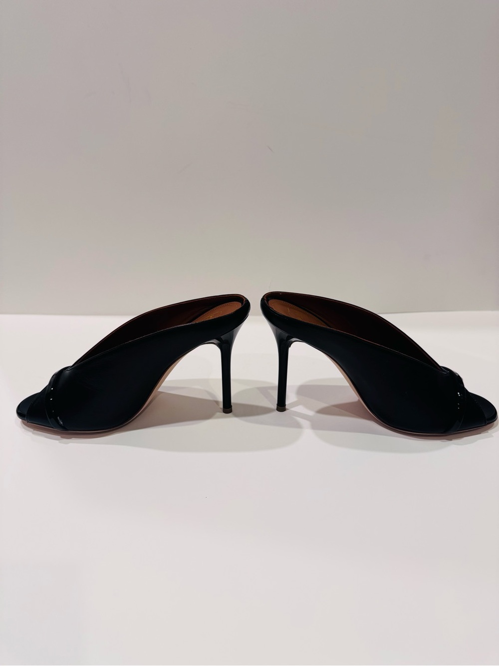 Malone Souliers Black Open-Toe Mule Heels